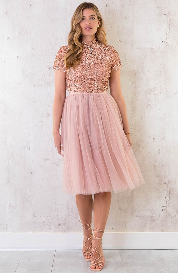 Pailletten Crop Top Rose – shoparchief, foto 2
