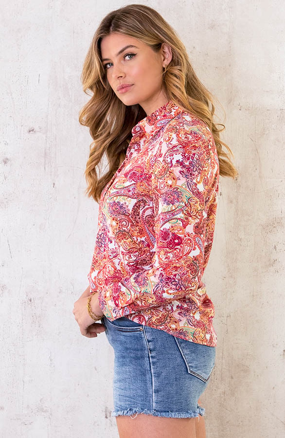 Paisley Print Blouse Roze – shoparchief, foto 3