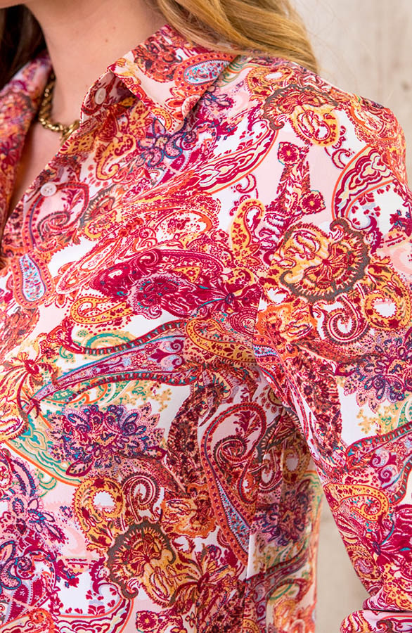 Paisley Print Blouse Roze – shoparchief, foto 4