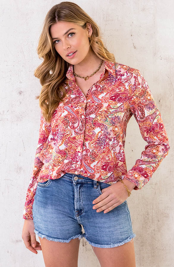Paisley Print Blouse Roze – shoparchief, foto 2