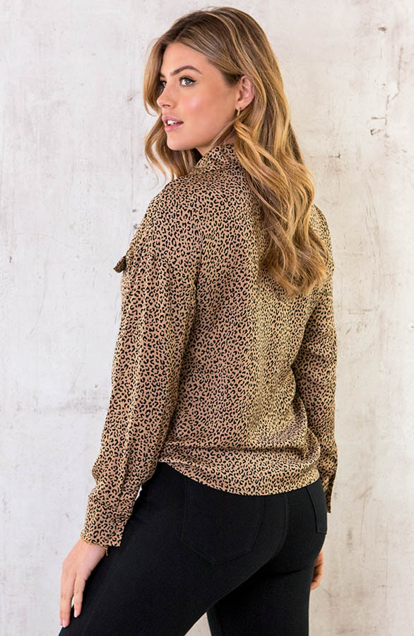 Panterprint Blouse Camel – shoparchief, foto 4