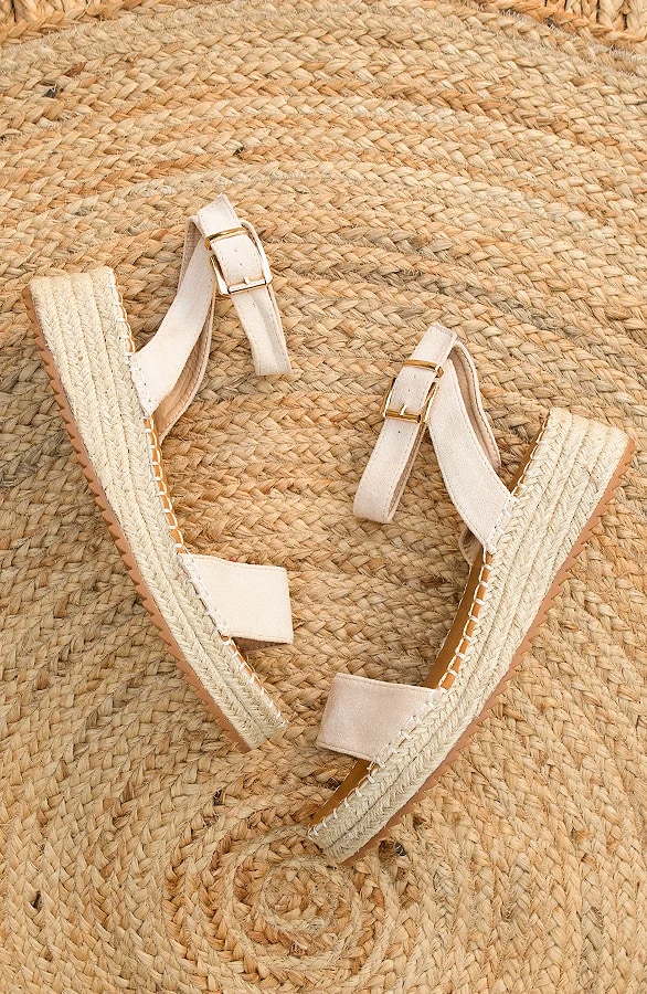 Plateau Sandalen Suede Beige – shoparchief
