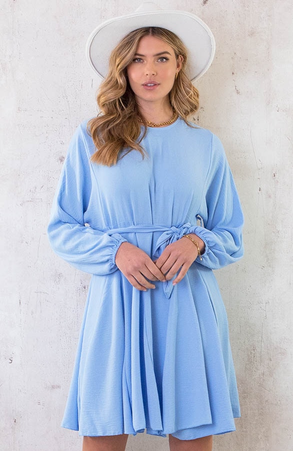 Plooien Jurk Babyblauw – shoparchief
