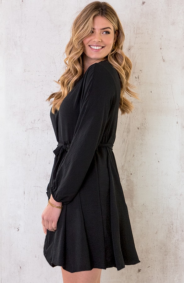 Plooien Jurk Zwart – shoparchief, foto 3