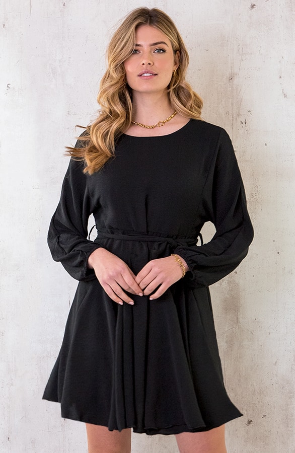 Plooien Jurk Zwart – shoparchief, foto 2