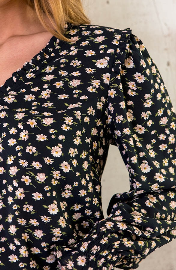 Print Blouse Madeliefjes Zwart – shoparchief, foto 4
