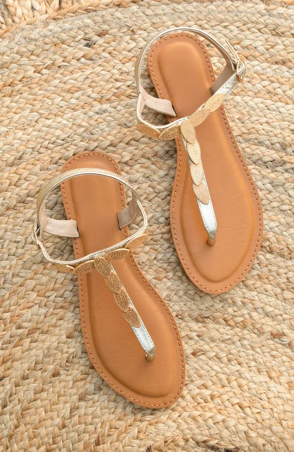 Sandalen Leaves Goud – shoparchief