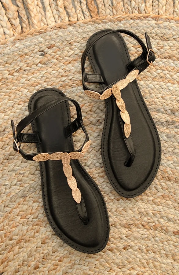 Sandalen Leaves Zwart – shoparchief