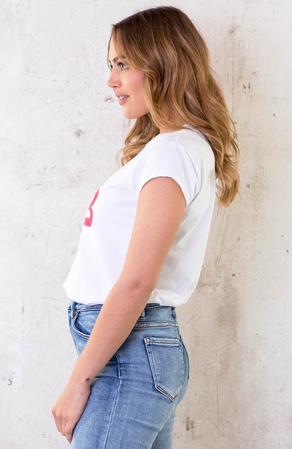 Selflove Club T-shirt Wit Fuchsia – shoparchief, foto 9