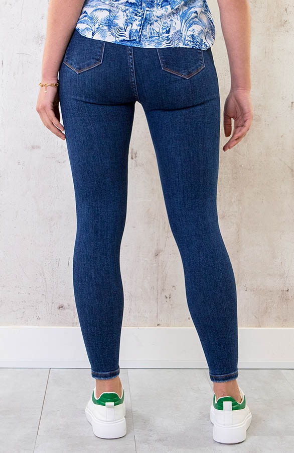 Skinny High Waist Jeans Regular Dark Blue – shoparchief, foto 3