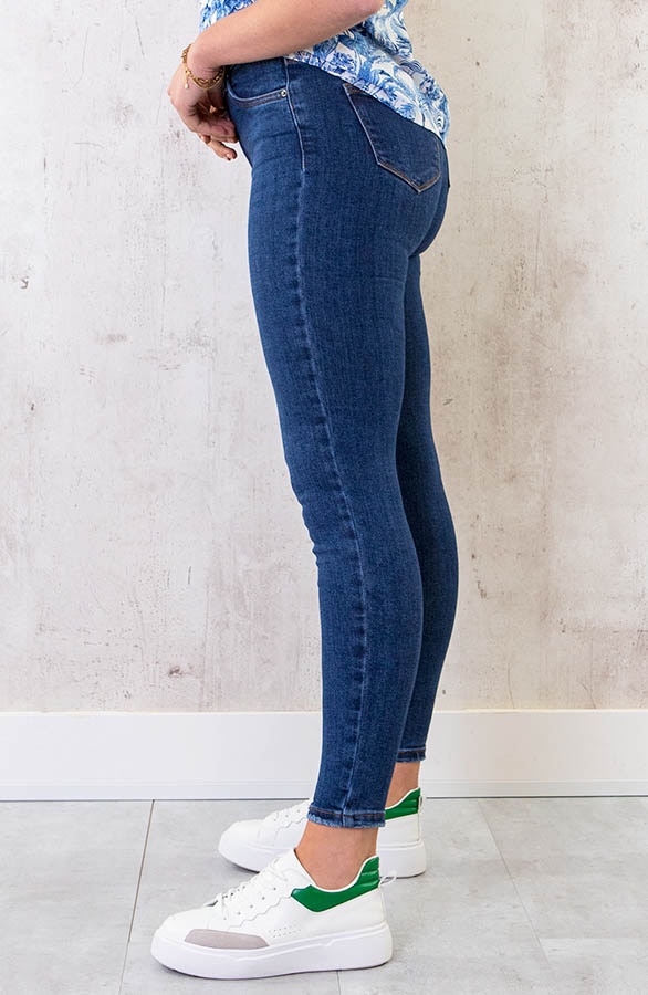 Skinny High Waist Jeans Regular Dark Blue – shoparchief, foto 2