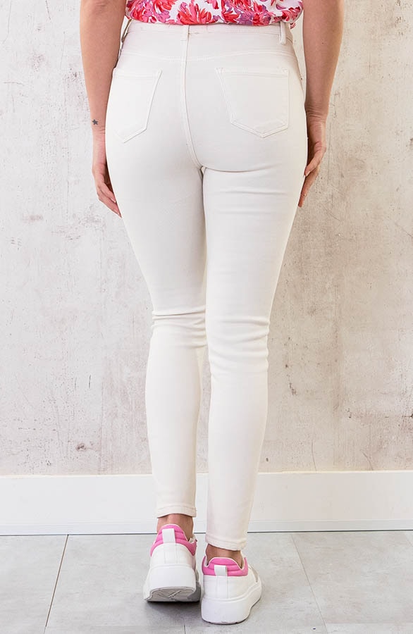 Skinny High Waist Jeans Regular Ecru – shoparchief, foto 3