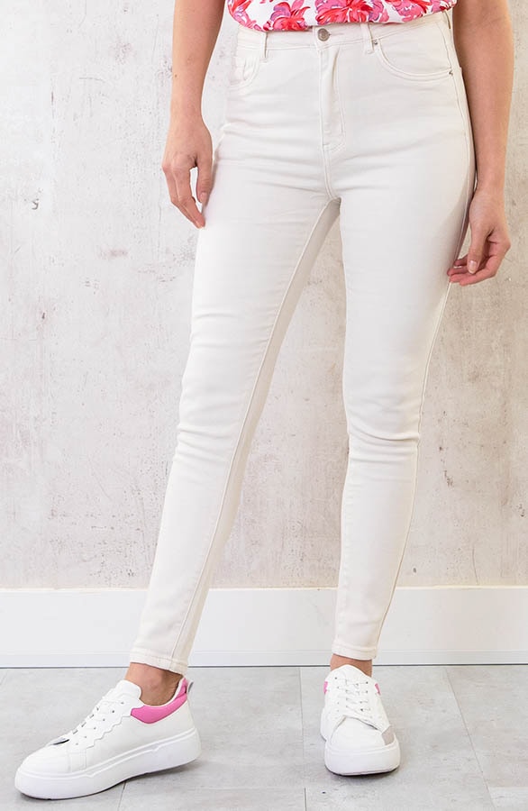 Skinny High Waist Jeans Regular Ecru – shoparchief
