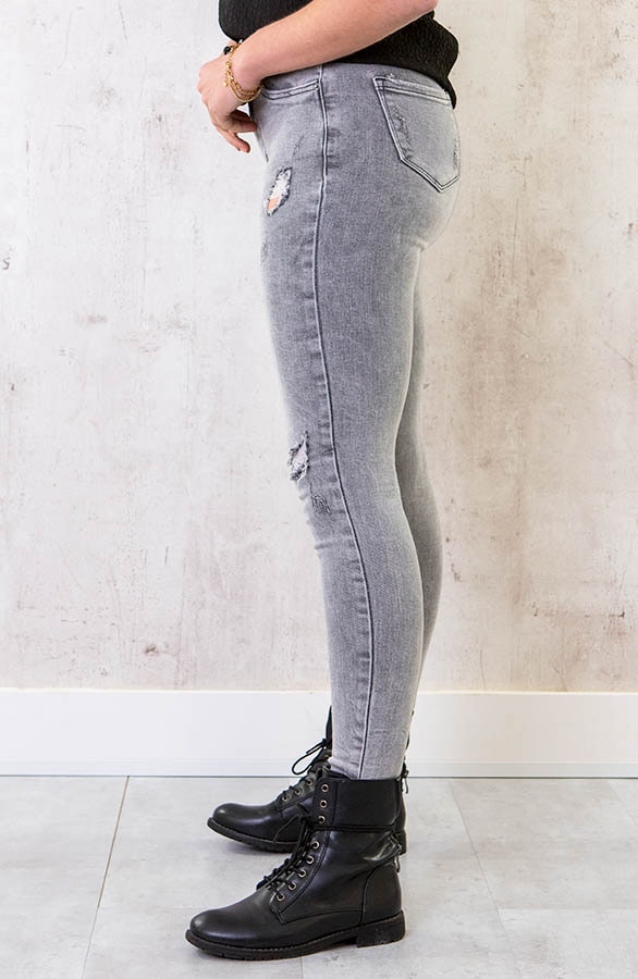 Skinny High Waisted Jeans Grijs – shoparchief, foto 6