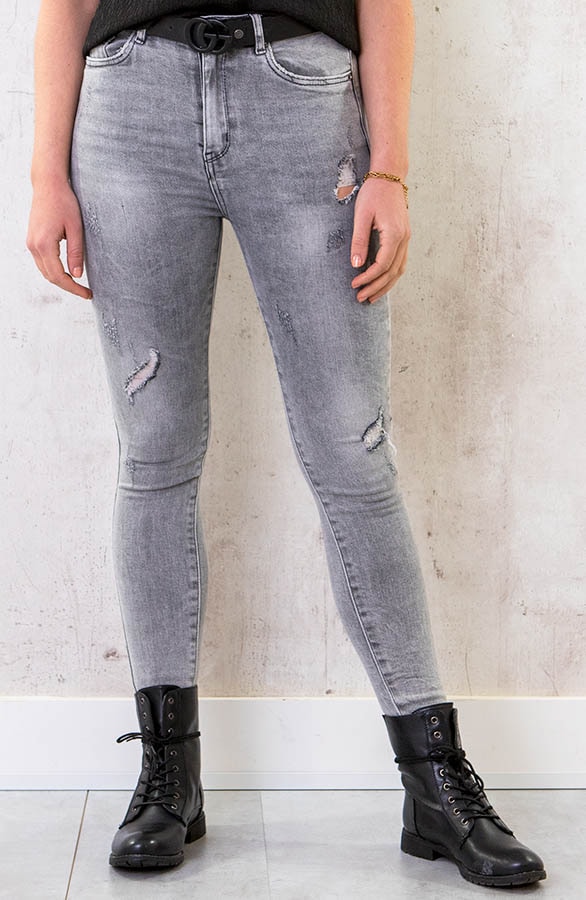 Skinny High Waisted Jeans Grijs – shoparchief, foto 5