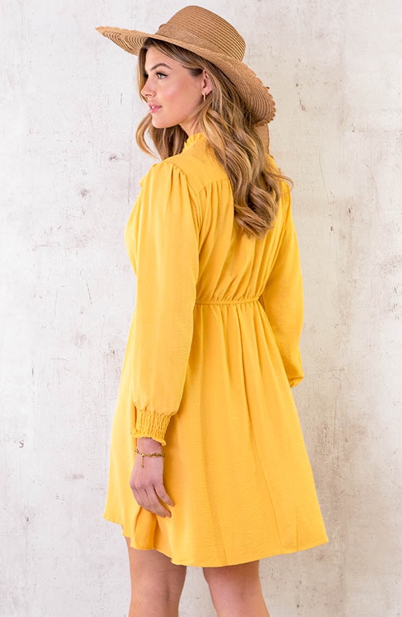 Smocked Schulter Kleid Ocker, Shoparchiv, Foto 3