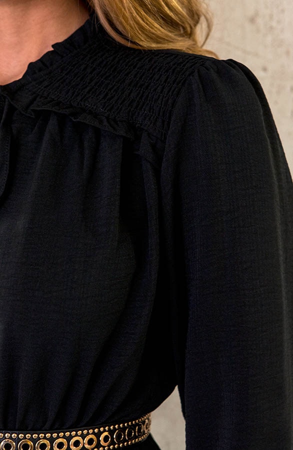Smocked Schulter Kleid Schwarz, Shoparchiv, Foto 5