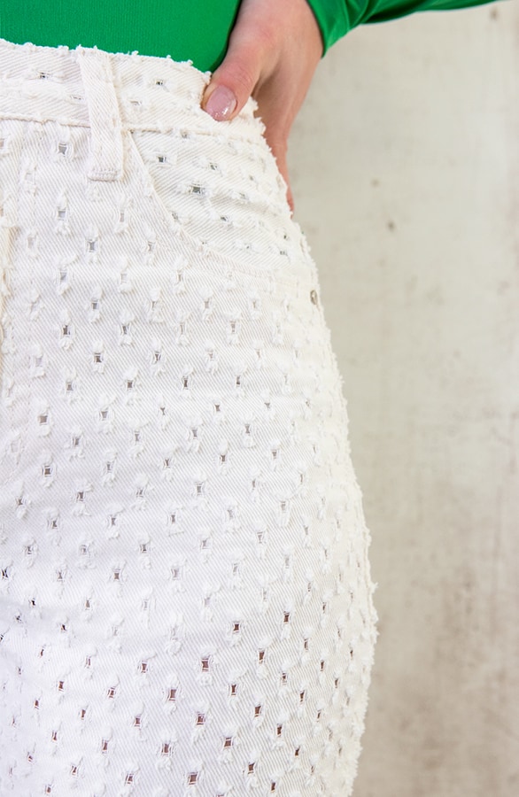 Straight Damaged Jeans White – shoparchief, foto 4