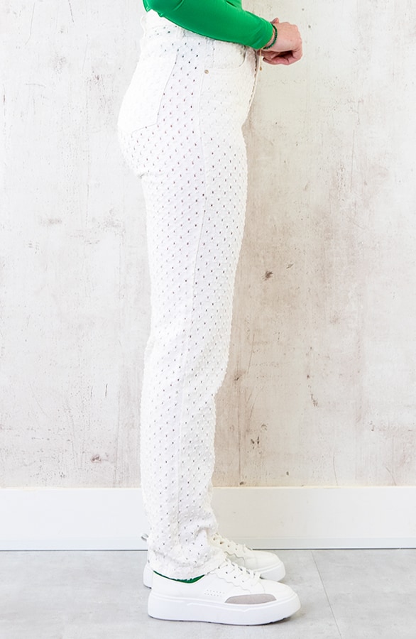 Straight Damaged Jeans White – shoparchief, foto 2
