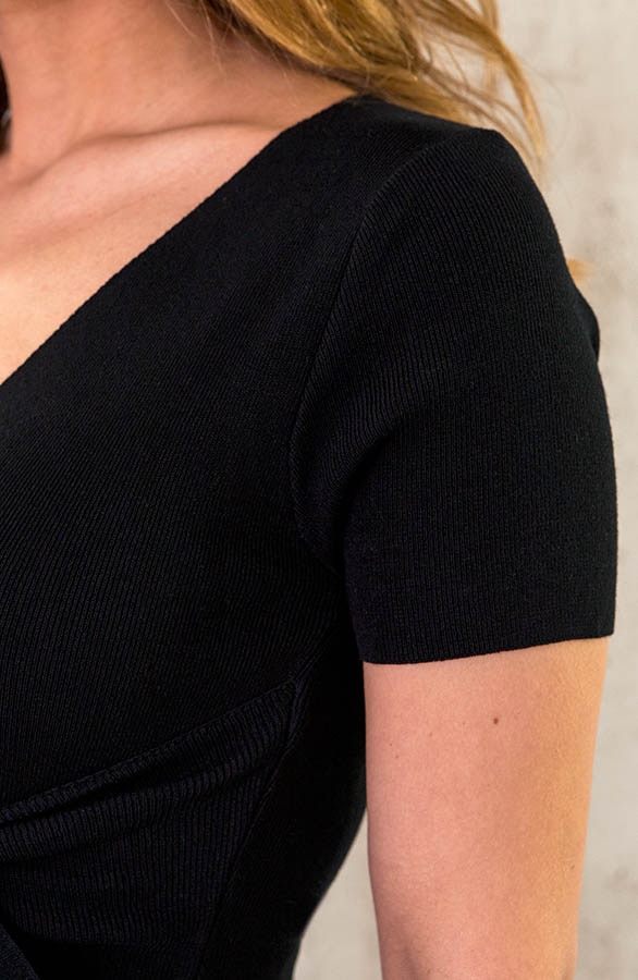 Stretch Strik Jurk Zwart – shoparchief, foto 5