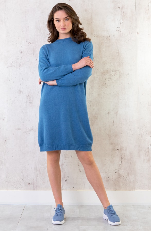 Sweater Dress Jeansblauw – shoparchief, foto 2