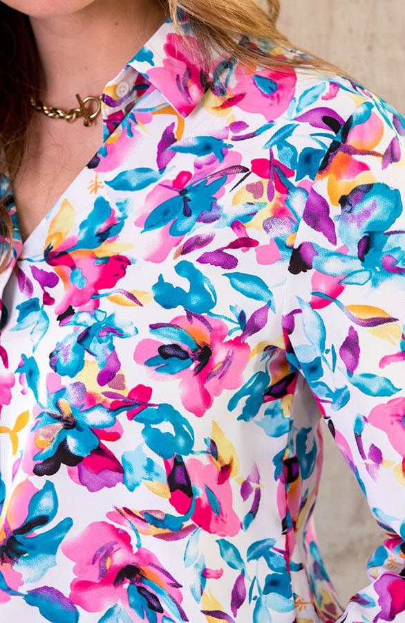 Tropical Flower Blouse Ecru – shoparchief, foto 5