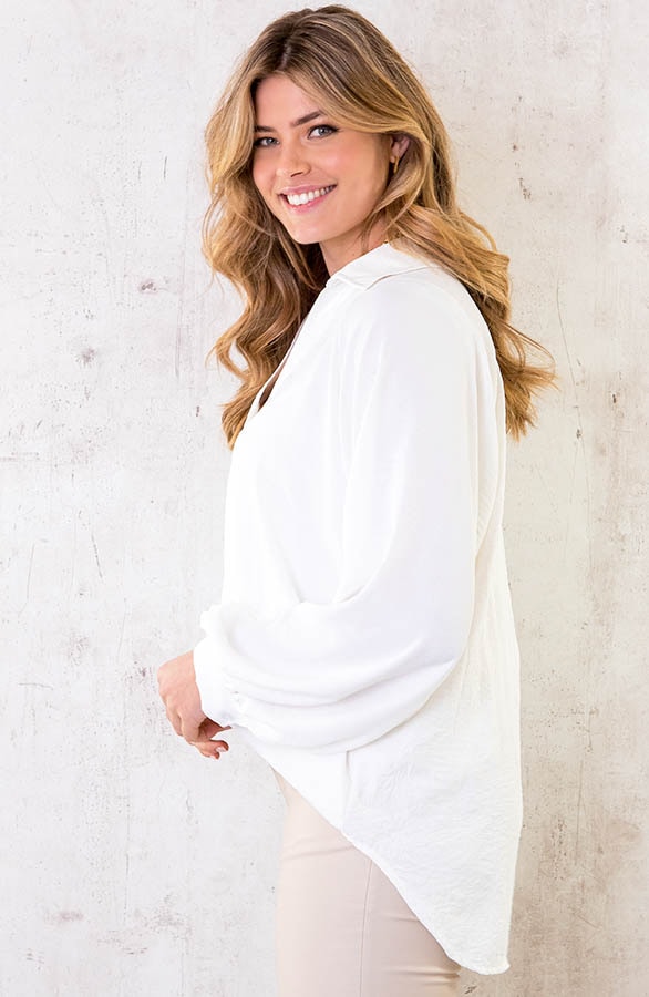 Ultra Oversized Basic Blouse Ecru – shoparchief, foto 2