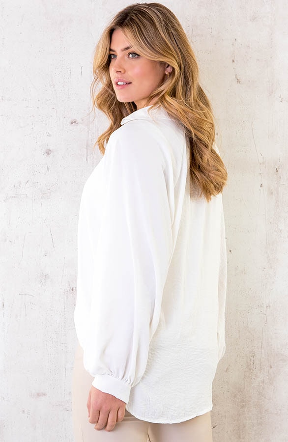 Ultra Oversized Basic Blouse Ecru – shoparchief, foto 3