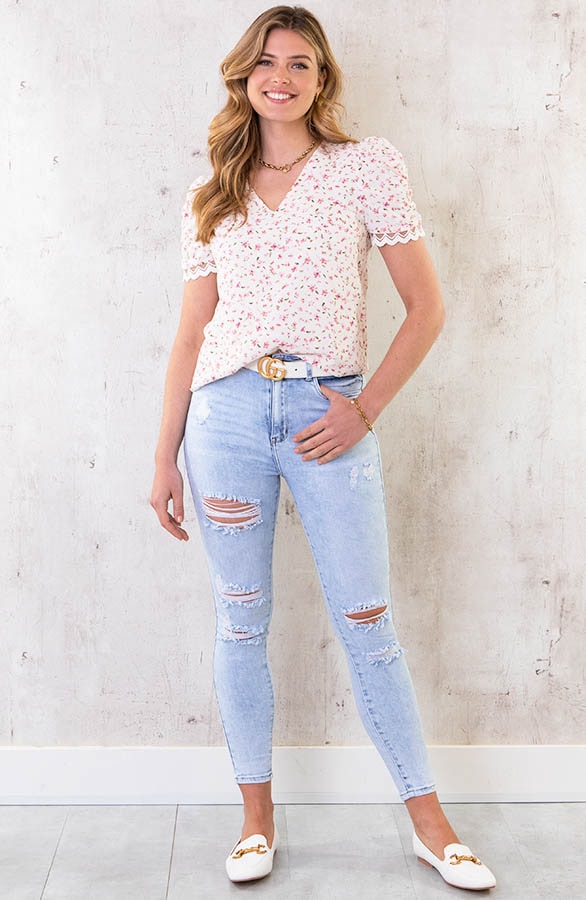 V-hals Blouse Blossom – shoparchief, foto 5