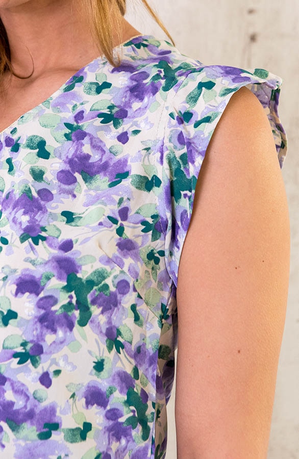 V-hals Top Aquarel Bloemen – shoparchief, foto 4