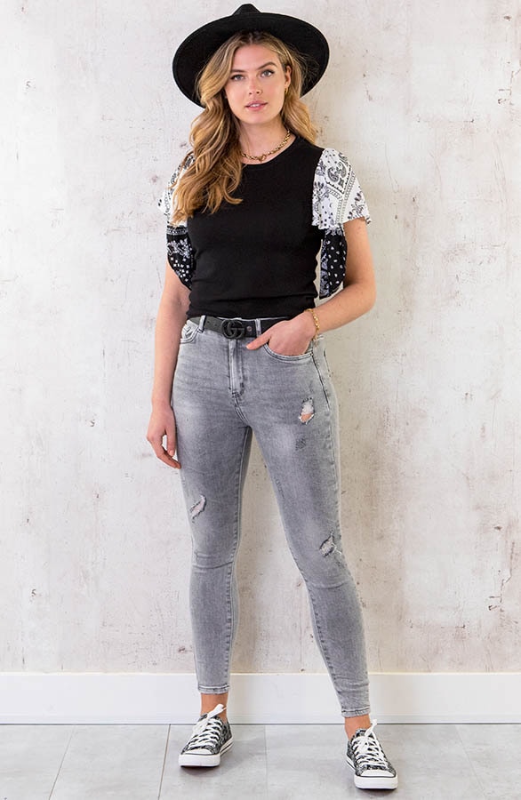 Bandana Print Top Zwart – shoparchief, foto 6