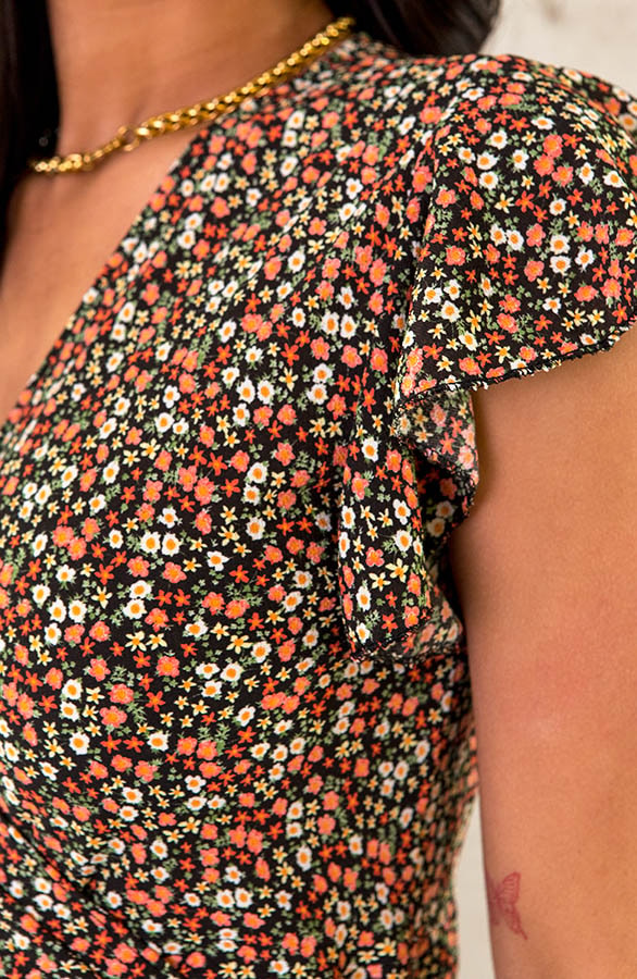 Bloemen Jurk Midi Koraal – shoparchief, foto 7