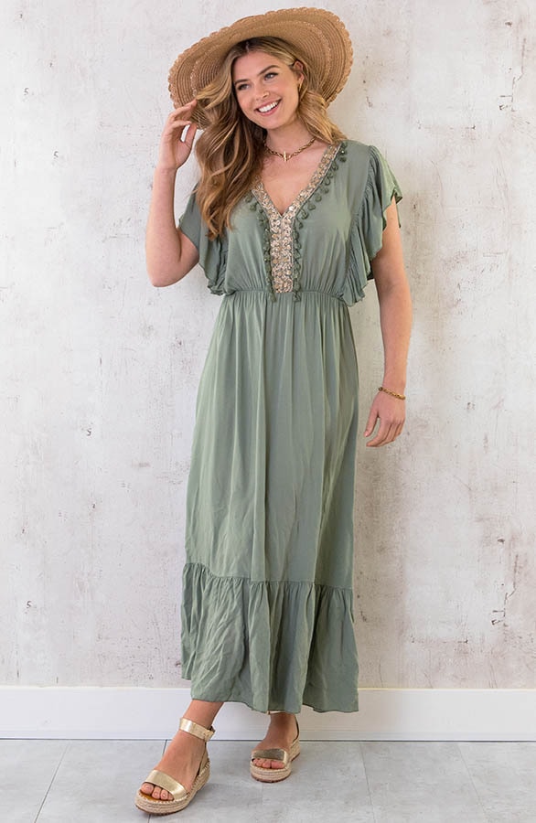 Boho Maxi Jurk Army – shoparchief