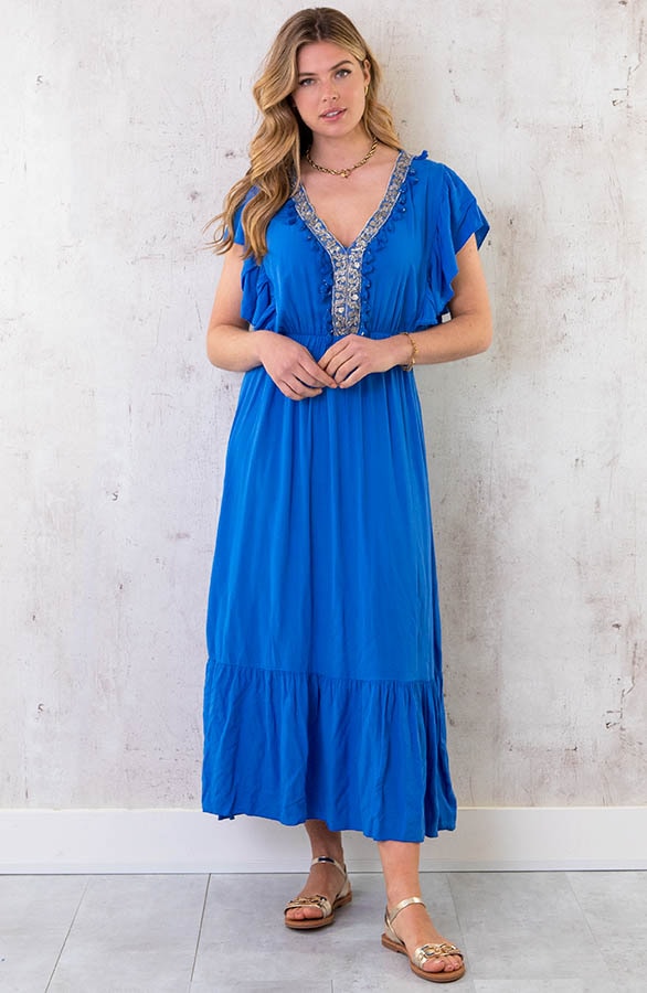 Boho Maxi Jurk Kobalt – shoparchief