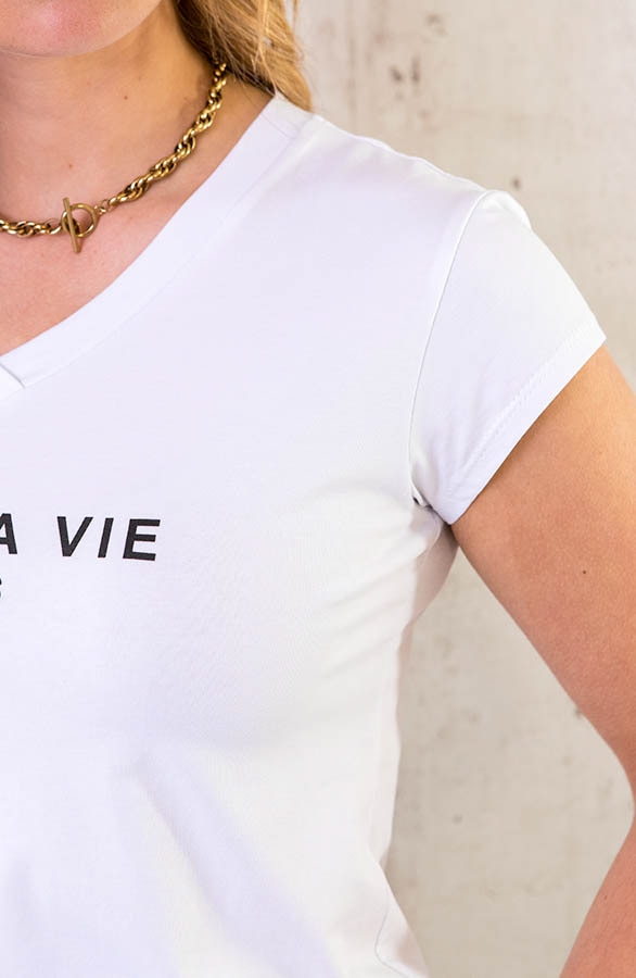 C'est La Vie T-shirt Wit Zwart – shoparchief, foto 13