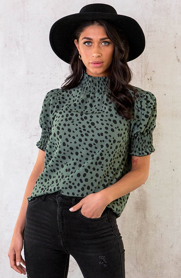 Cheetah Col Top Legergroen – shoparchief