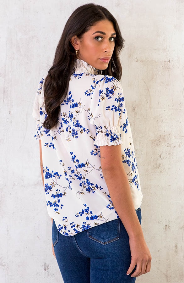 Col Top Kleine Bloemen Kobalt – shoparchief, foto 4