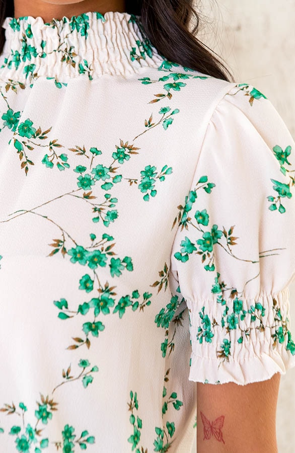 Col Top Kleine Bloemen Groen – shoparchief, foto 5