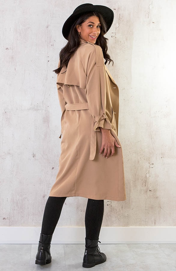 Dames Trenchcoat Camel – shoparchief, foto 5