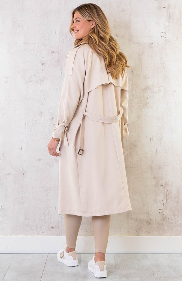 Dames Trenchcoat Light Beige – shoparchief, foto 4