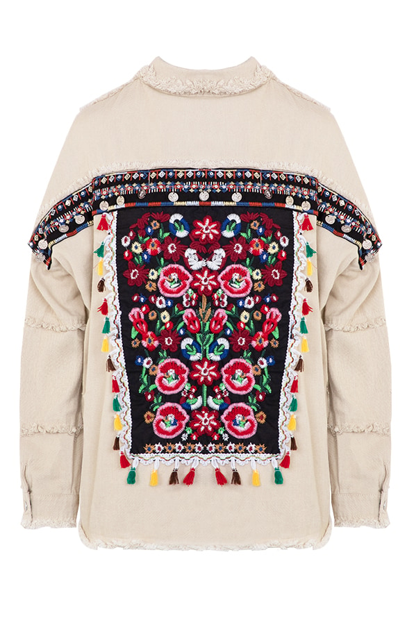 Embroidery Boho Jacket Beige – shoparchief, foto 7
