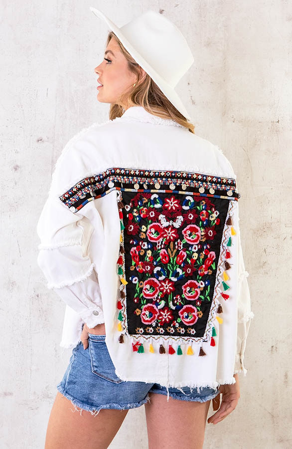 Embroidery Boho Jacket Ecru – shoparchief