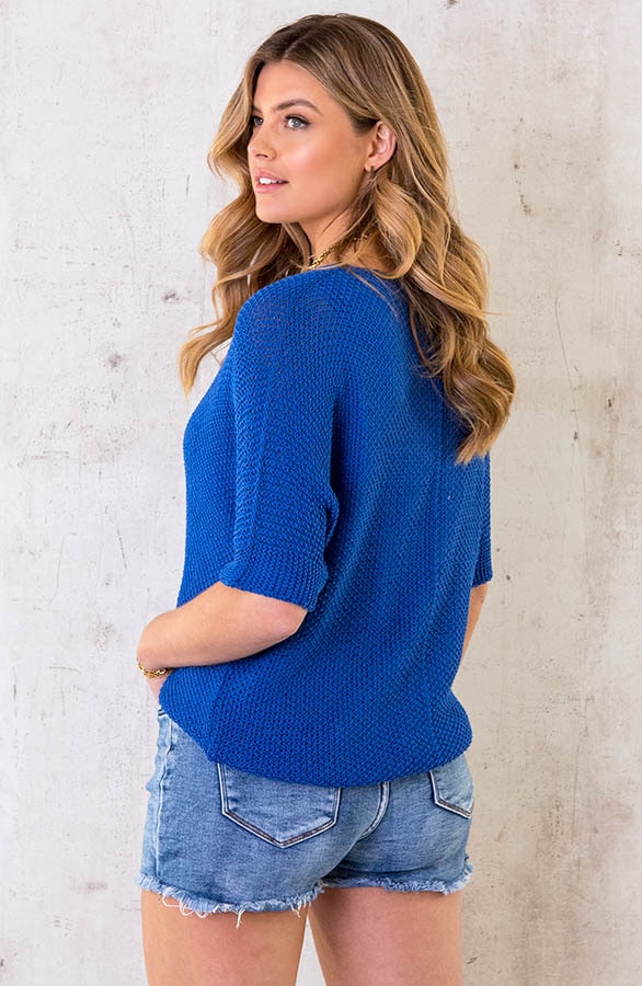 Gehaakte Top Kobalt Dames – shoparchief, foto 4