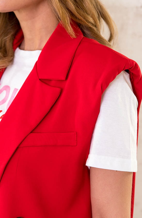 Oversized Gilet Rood – shoparchief, foto 5
