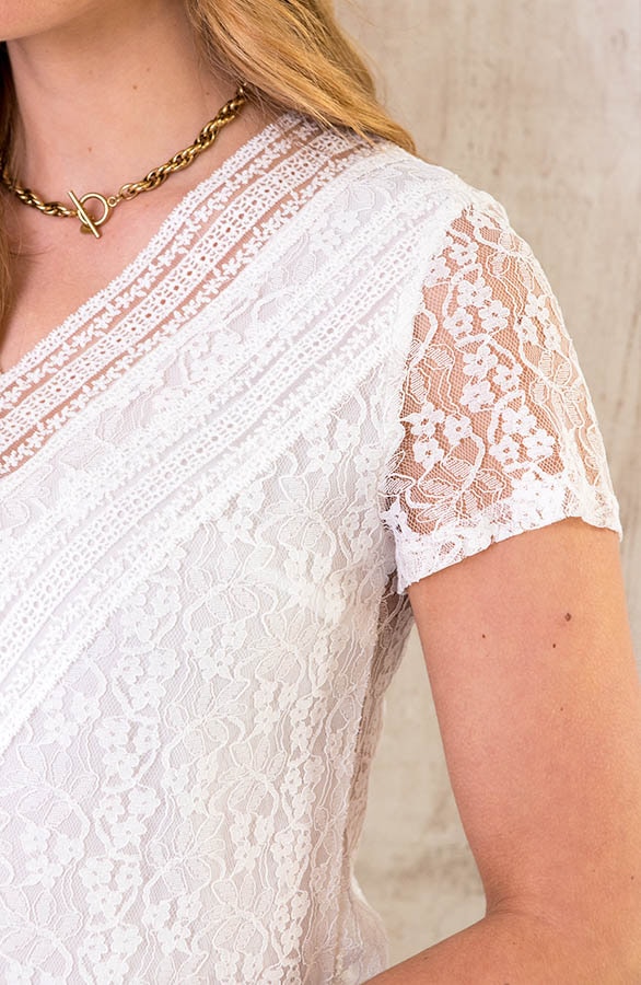 Girly See Through Lace Top White – shoparchief, foto 5