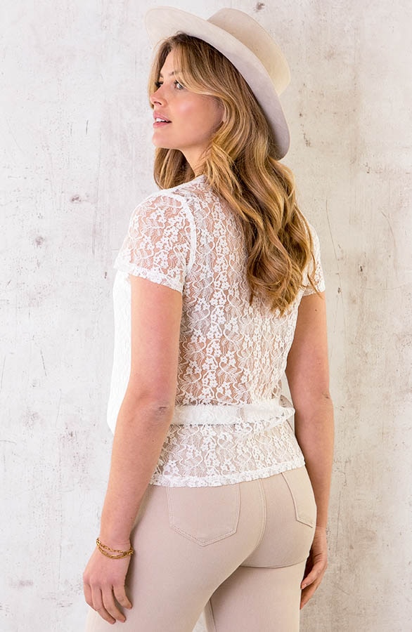Girly See Through Lace Top White – shoparchief, foto 4