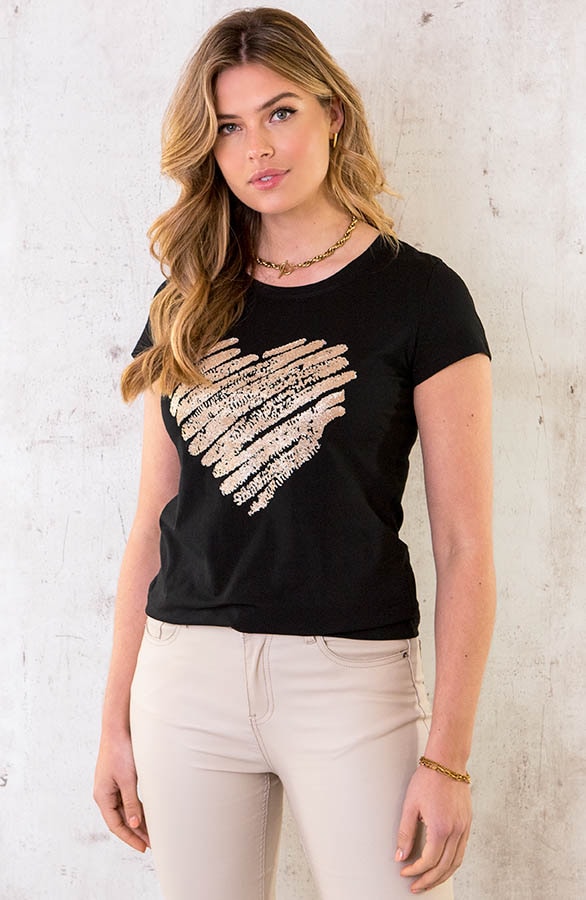 Golden Heart Top Zwart – shoparchief
