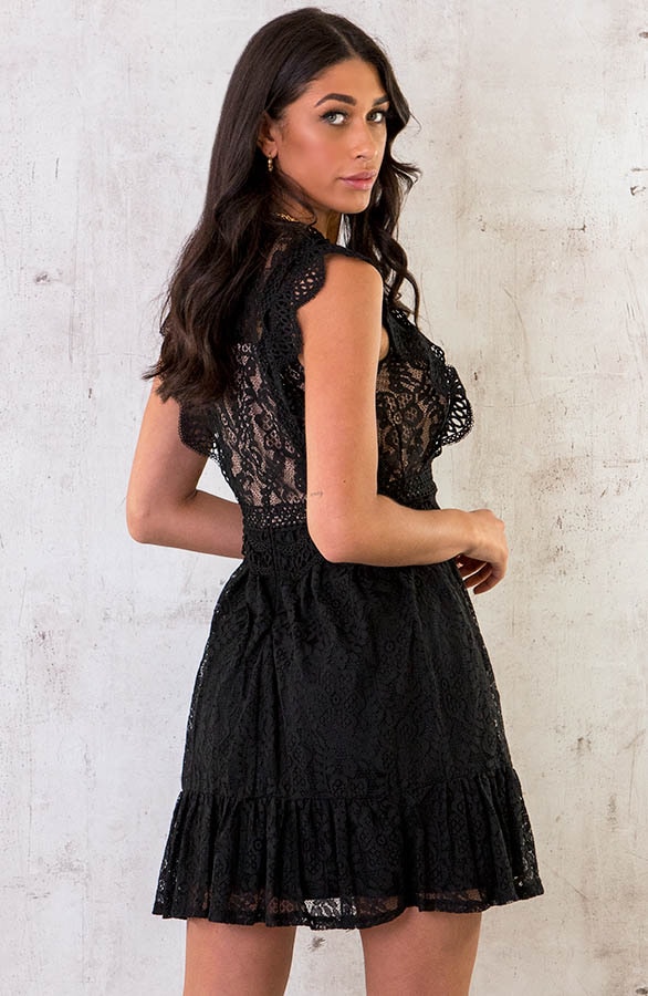 Kanten Luxury Dress Black – shoparchief, foto 4