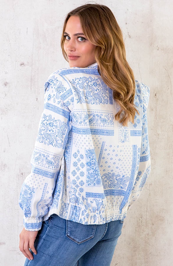 Katoenen Jasje Paisley Blauw – shoparchief, foto 4