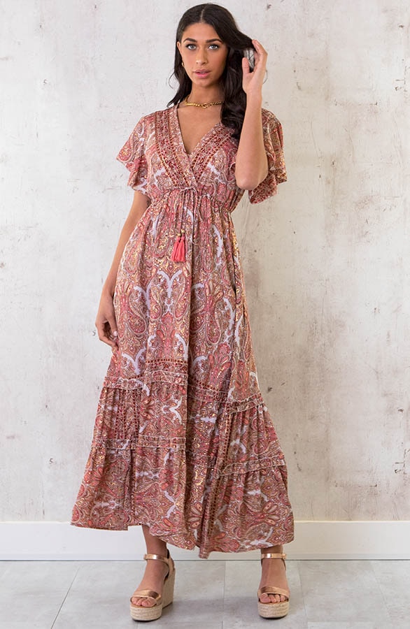 Maxi Jurk Ibiza Paisley Roze – shoparchief, foto 5